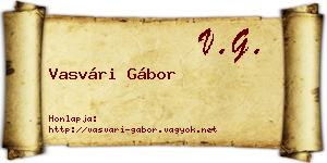Vasvári Gábor névjegykártya